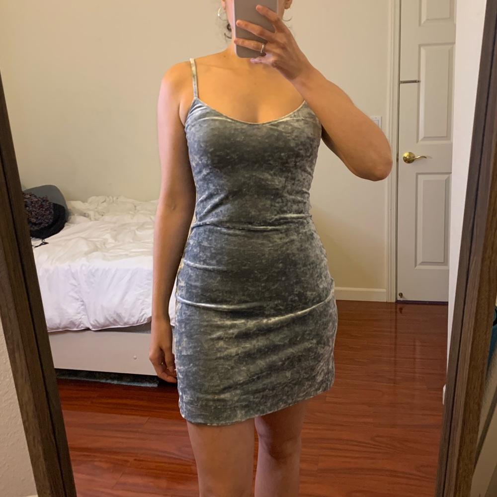 Silver velvet dress